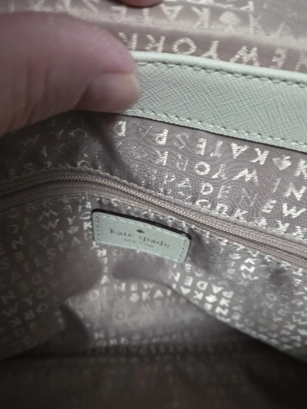 kate spade Cream Pebbled Leather Top-Handle Satchel with Chain Strap